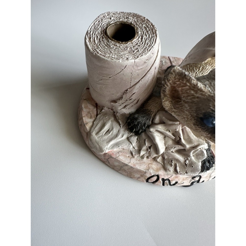Living Stone Siamese Kitten Cat Figure Resin "On A Roll" 1998 3" Tall, 5" Wide - Picture 3 of 10